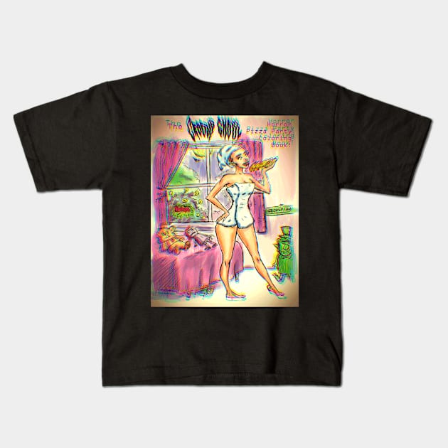 Groovy Ghoul Pizza Party! Kids T-Shirt by Groovy Ghoul